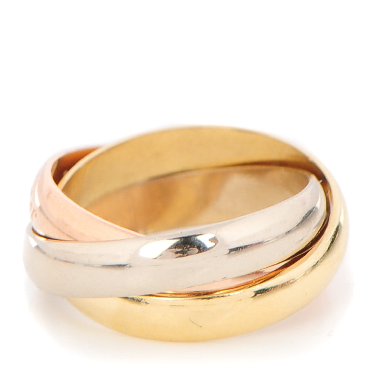 Cartier 18K Pink Yellow White Gold Classic Trinity Ring 46 3.75 1 of 9
