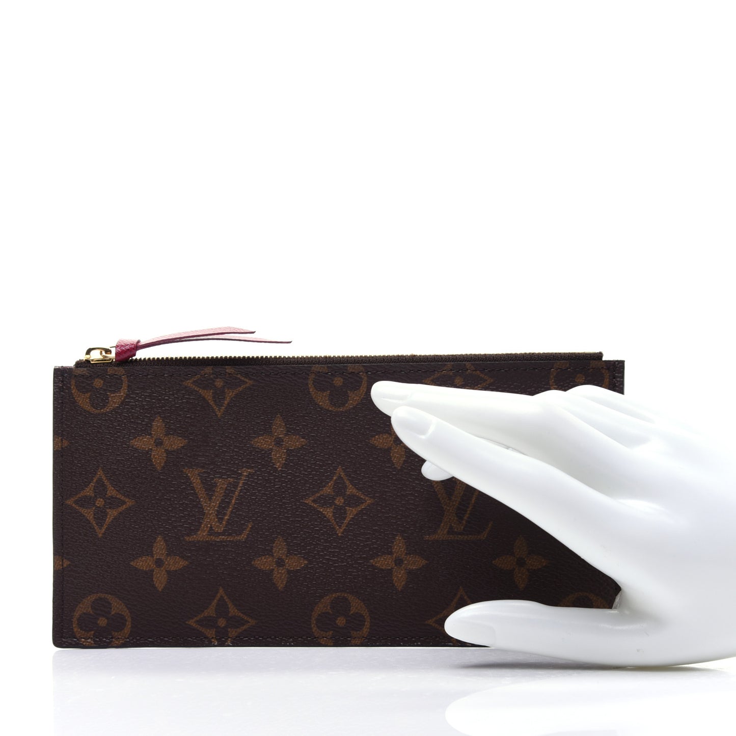 Monogram Felicie Chain Wallet Zippered Insert Fuchsia
