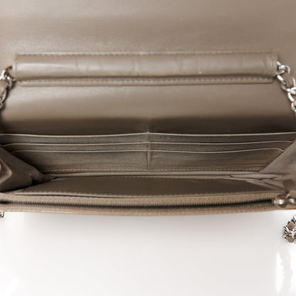 Chanel Patent Quilted Brilliant Wallet On Chain WOC Grey 5 of 11