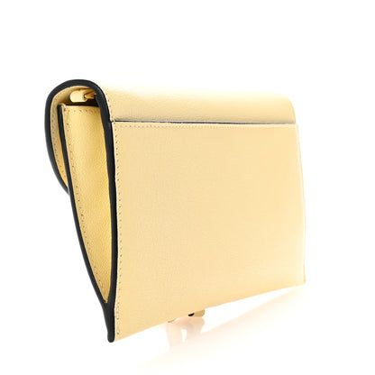 Christian Dior Grained Calfskin Saddle Chain Wallet Pouch Yellow 4 of 8