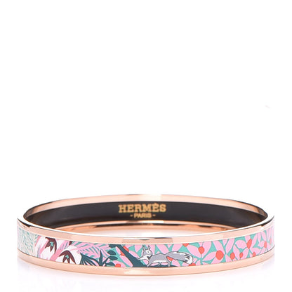 Hermes Enamel Dans un Jardin Anglais Printed Bracelet 62 Baroque 1 of 5