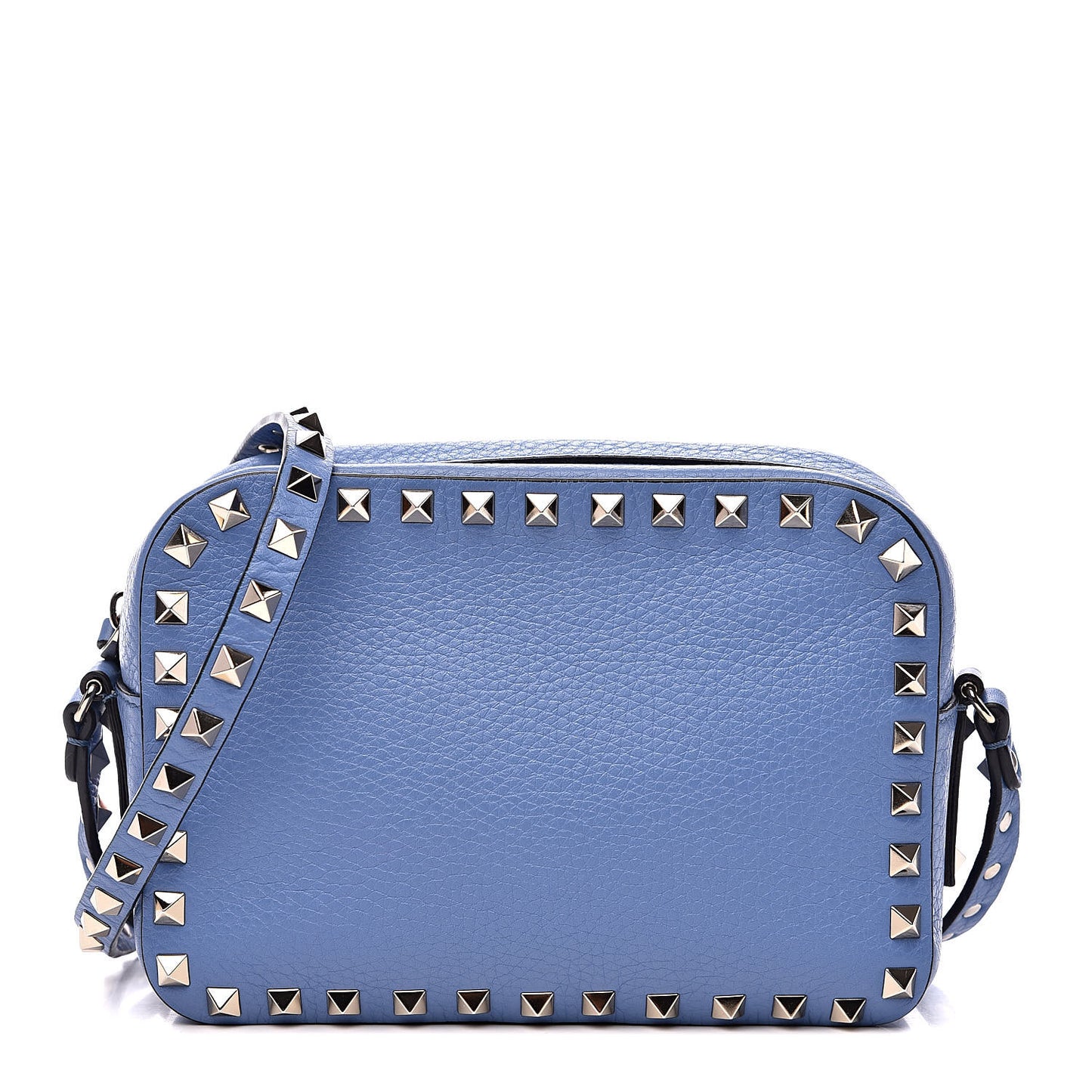 Grained Calfskin Rockstud Camera Crossbody Bag Angel