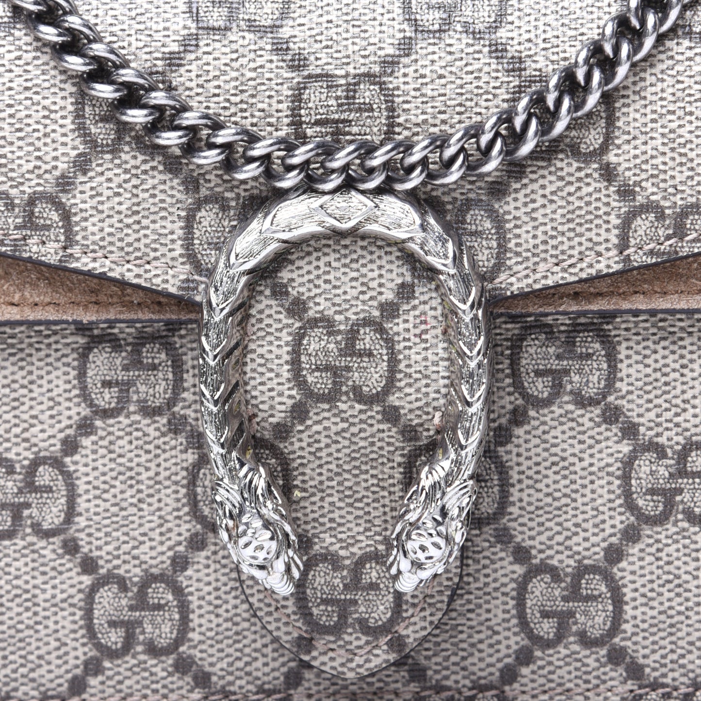 GG Supreme Monogram Super Mini Dionysus Shoulder Bag Taupe