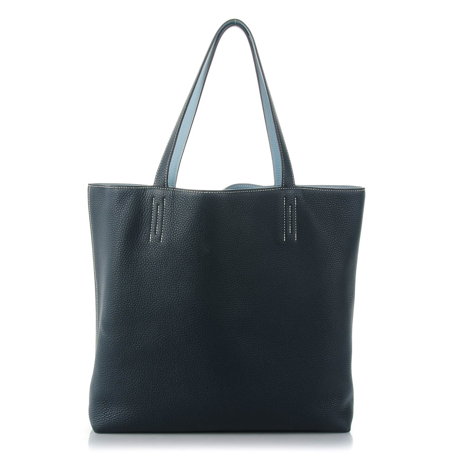 Hermes Taurillon Clemence Double Sens 36 Reversible Tote Bleu Lin Bleu Obscur 1 of 7