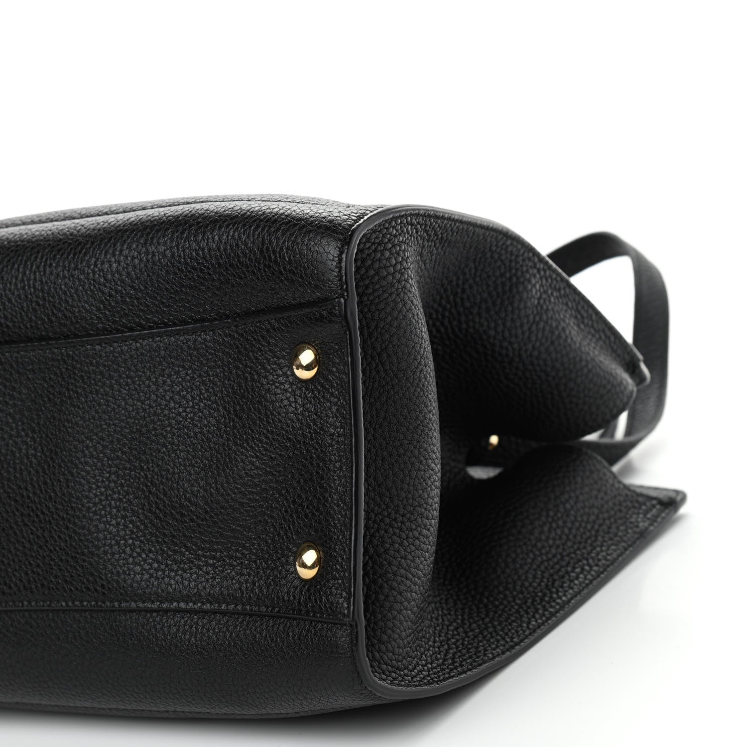 Salvatore Ferragamo Hammered Calfskin Double Handle Small Amy Tote Black 11 of 11