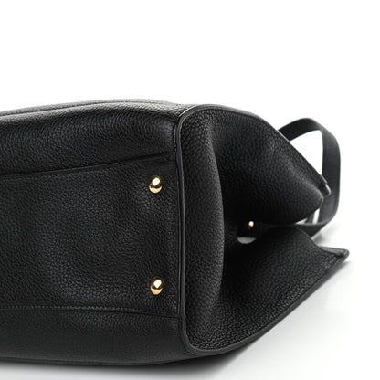 Salvatore Ferragamo Hammered Calfskin Double Handle Small Amy Tote Black 11 of 11