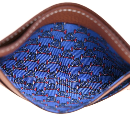 Hermes Evercolor Citizen Twill Card Case Gold Bleu De France Bleu Saphir 6 of 10