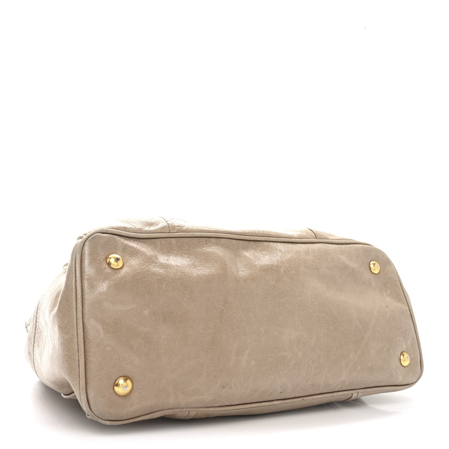 Vitello Shine Top Handle Satchel Cammeo