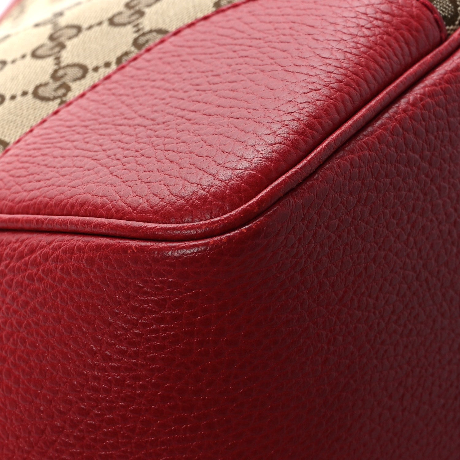 Gucci Monogram Bree Zippered Tote Beige Red 10 of 11