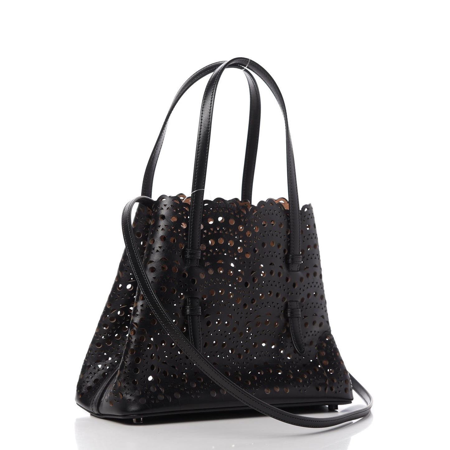 Lux Calfskin Vienne Wave Mina 25 Bag Black