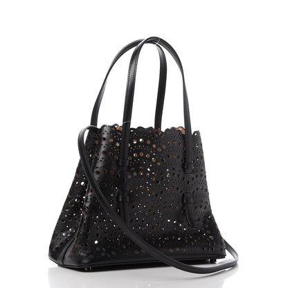 Alaia Lux Calfskin Vienne Wave Mina 25 Bag Black 3 of 9