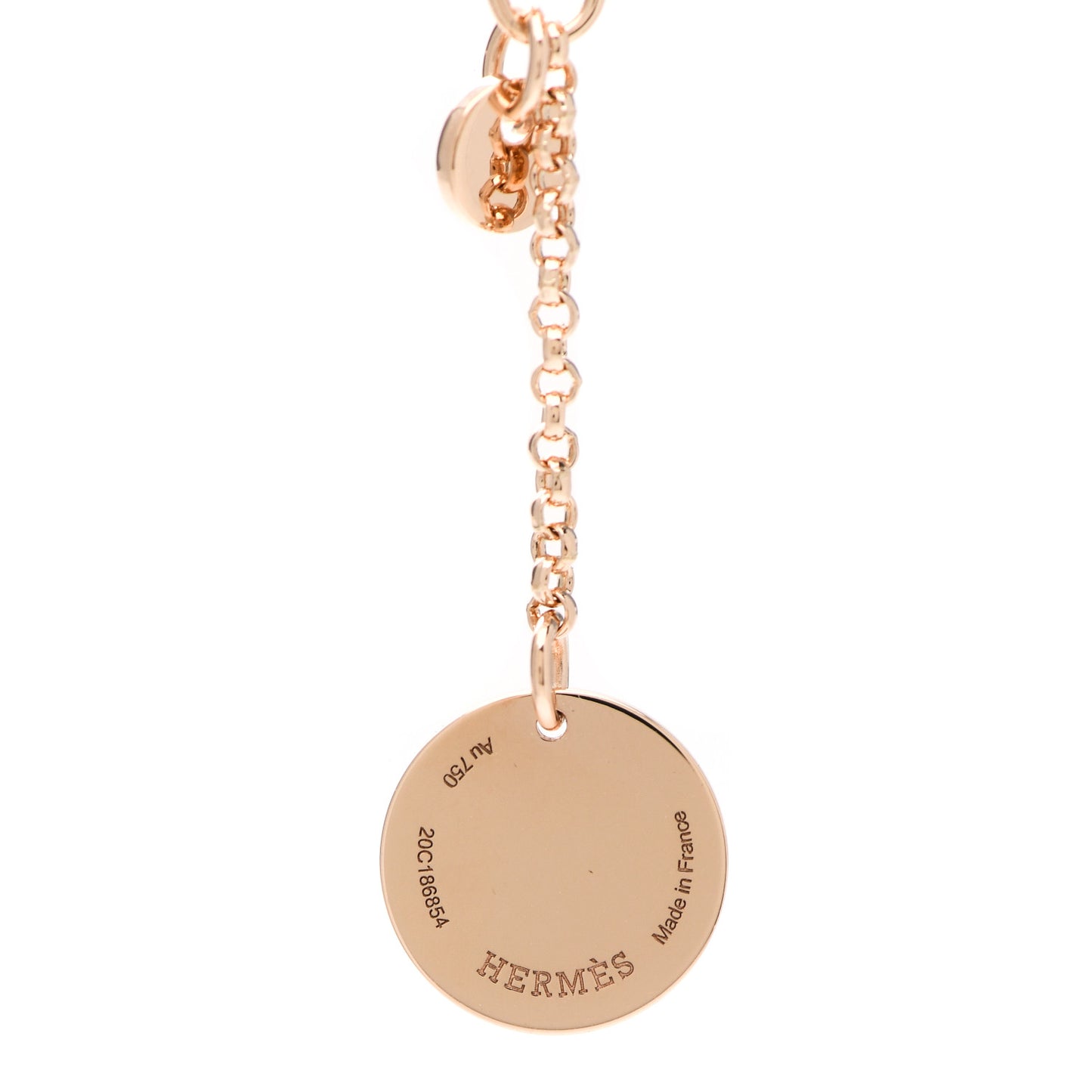 18K Rose Gold Diamond PM Ex-Libris Pendant Necklace