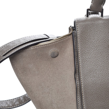 Celine Drummed Calfskin Suede Small Trapeze Souris 19 of 19