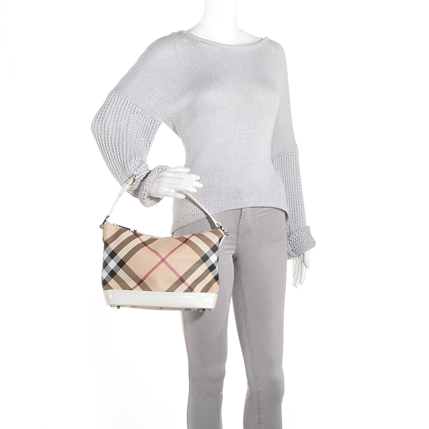 Burberry Supernova Check Small Shoulder Bag White 2 of 8