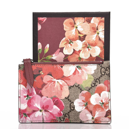 Gucci GG Supreme Monogram Blooms Key Ring Coin Case Beige Multicolor Dry Rose 7 of 7
