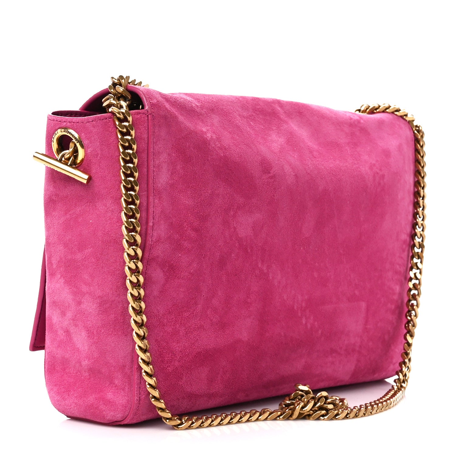 Saint Laurent Smooth Calfskin Suede Medium Reversible Monogram Kate Satchel Rose Rubis 4 of 18