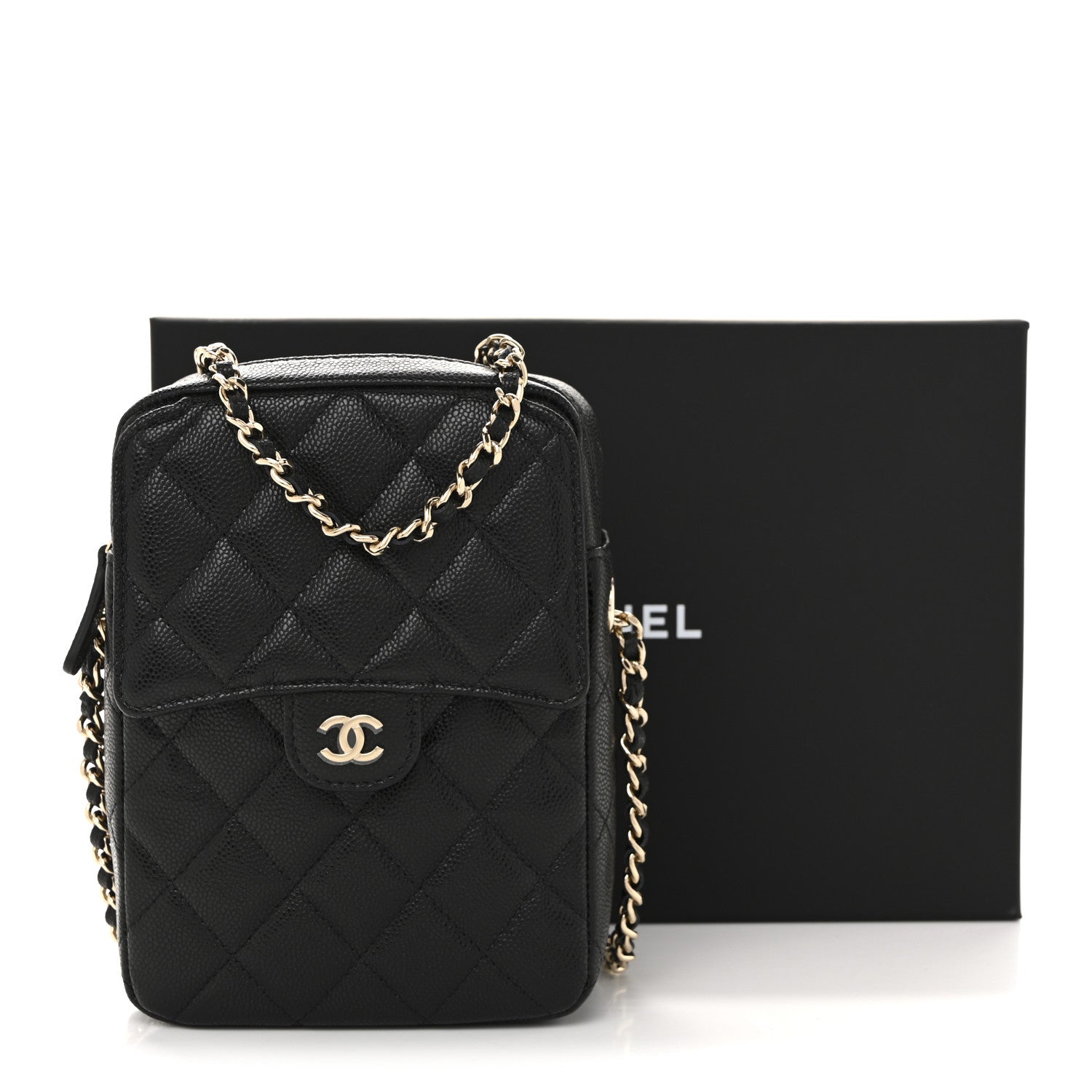Chanel Caviar Quilted Vertical Flap With Chain Black 12 of 12