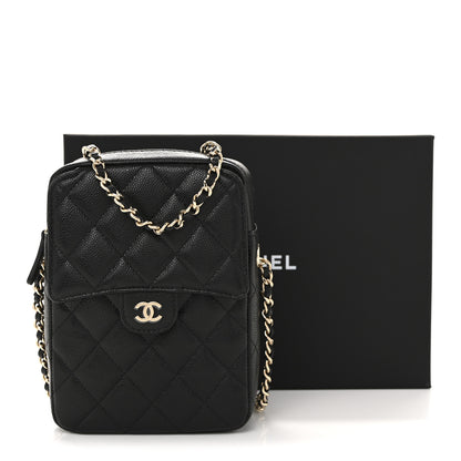 Chanel Caviar Quilted Vertical Flap With Chain Black 12 of 12