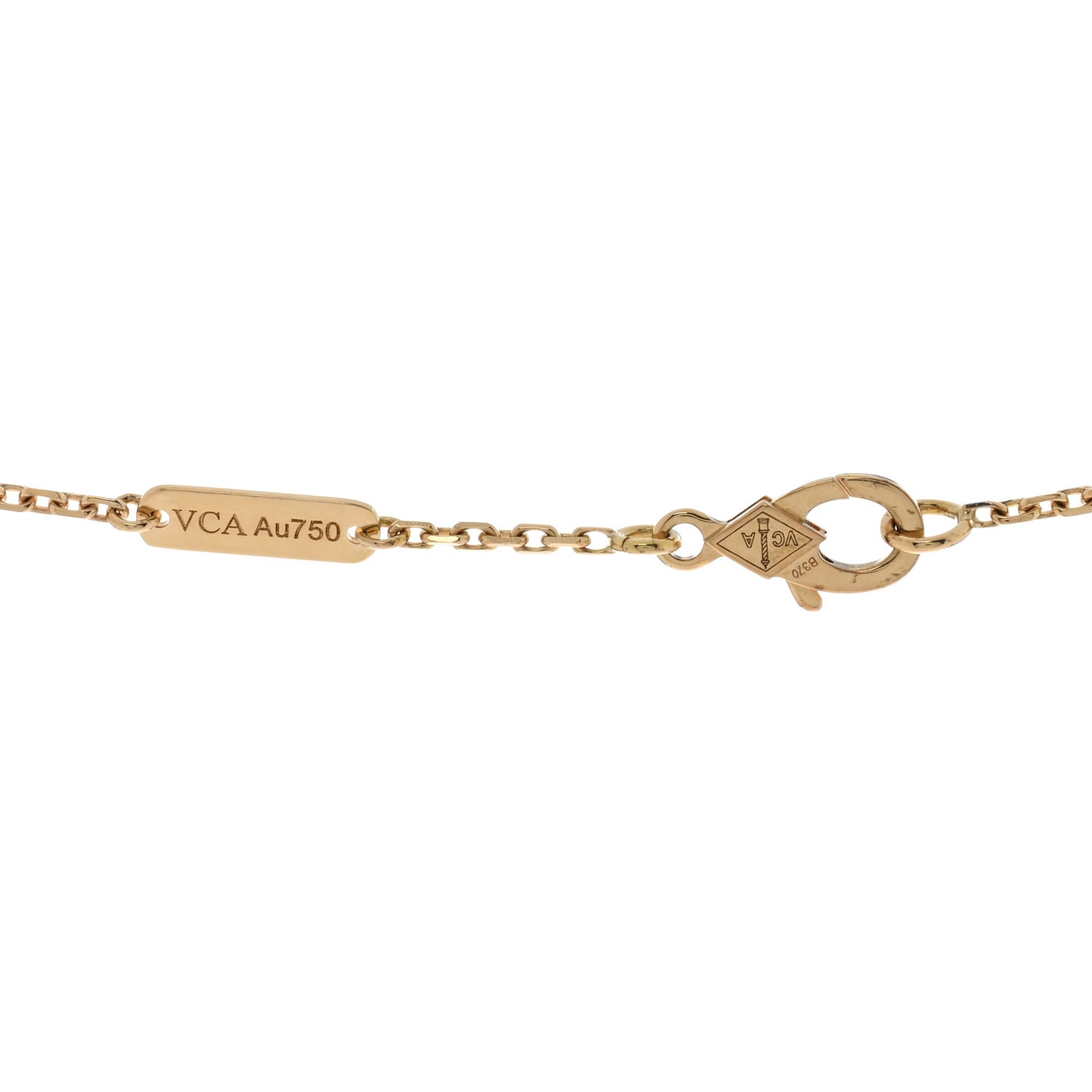 18K Yellow Gold Guilloché Vintage Alhambra Pendant Necklace