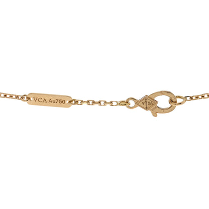 Van Cleef & Arpels 18K Yellow Gold Guilloché Vintage Alhambra Pendant Necklace 4 of 5