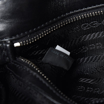 Prada Nappa Gaufre Flap Chain Shoulder Bag Black 7 of 9
