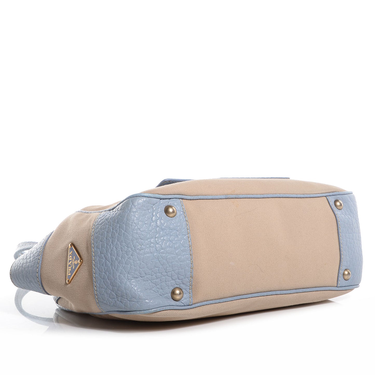 Canapa Canvas Leather Small Tote Blue Beige