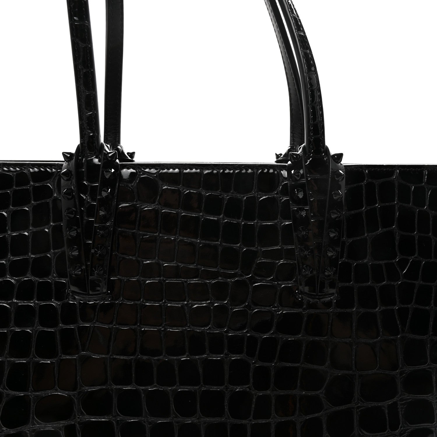 Christian Louboutin Patent Calfskin Crocodile Embossed Spikes