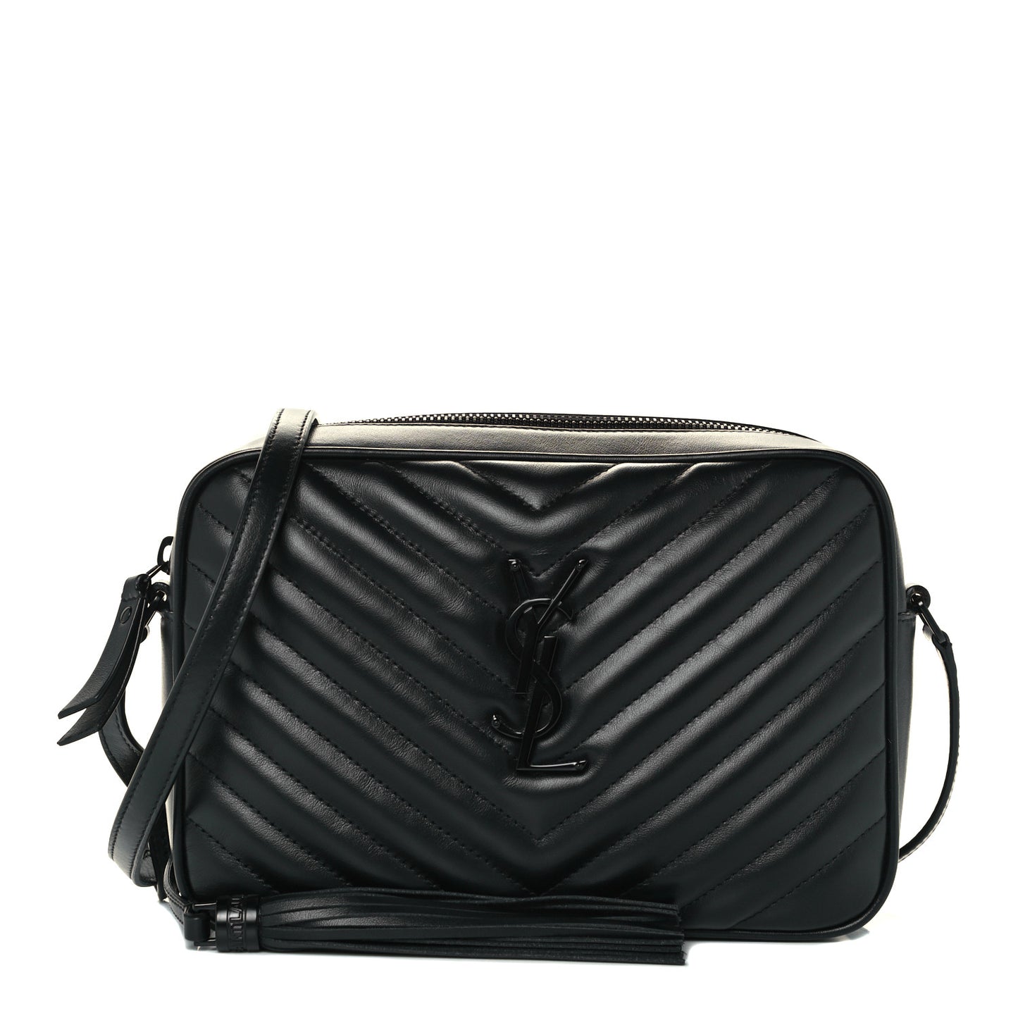 Calfskin Matelasse Monogram Lou Camera Bag Black