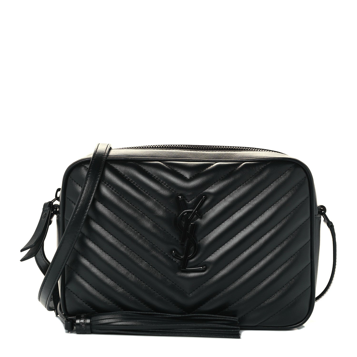 Saint Laurent Calfskin Matelasse Monogram Lou Camera Bag Black 1 of 10