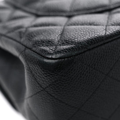 Chanel Caviar Quilted Jumbo Double Flap Black 10 of 17