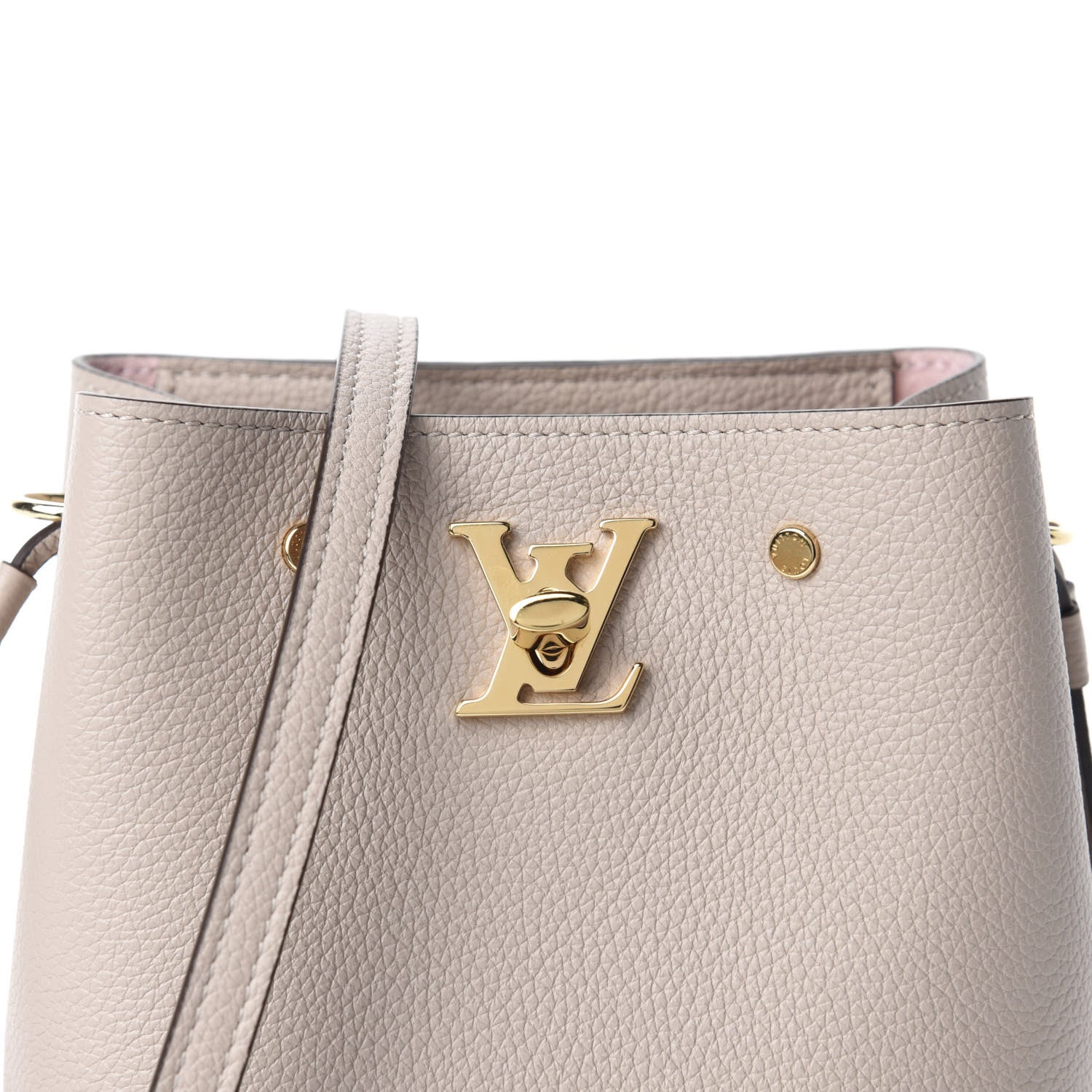 Louis Vuitton Calfskin Nano Lockme Bucket Greige 10 of 10