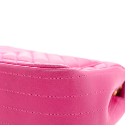 Chanel Lambskin Chevron Quilted Mini Square Flap Fuchsia 12 of 14