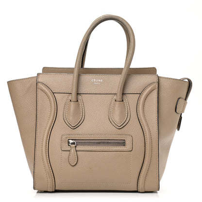 Celine Drummed Calfskin Micro Luggage Dune 1 of 13