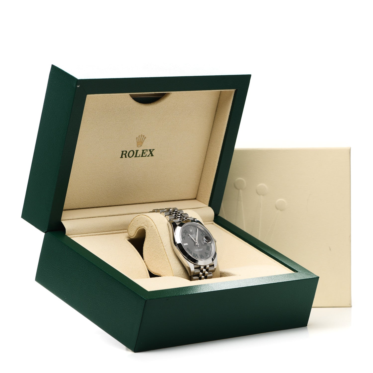 Rolex Stainless Steel 41mm Oyster Perpetual Wimbledon Datejust Watch Slate 126300 5 of 5