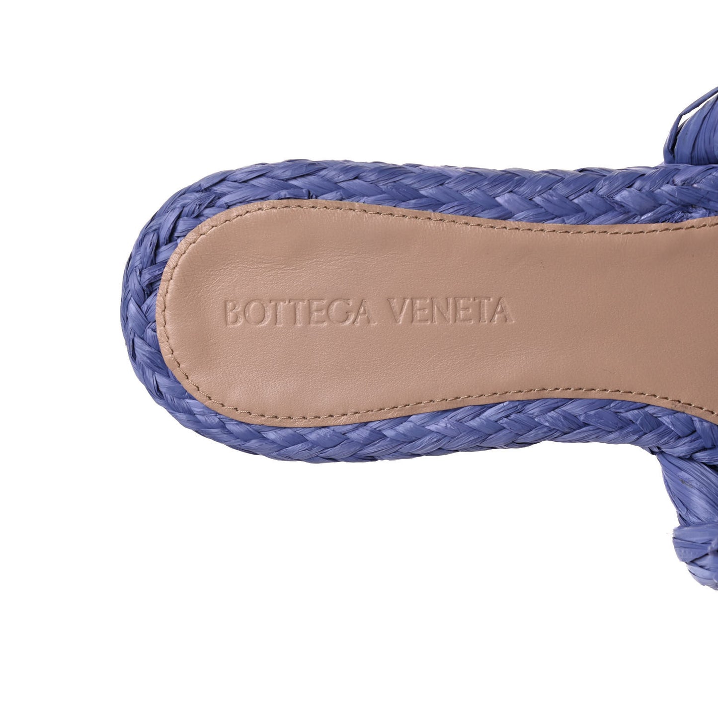 Raffia Twisted Intrecciato Stretch Flat Sandals 36 Lavender