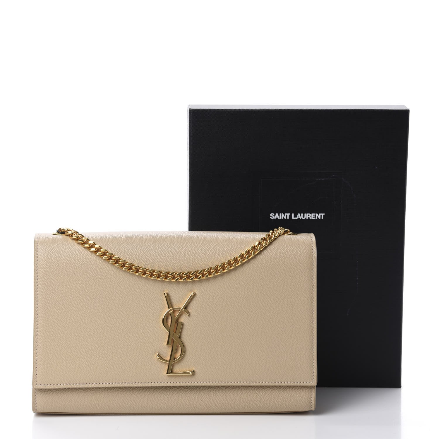 Saint Laurent Grain De Poudre Medium Monogram Kate Satchel Nude Powder 11 of 11