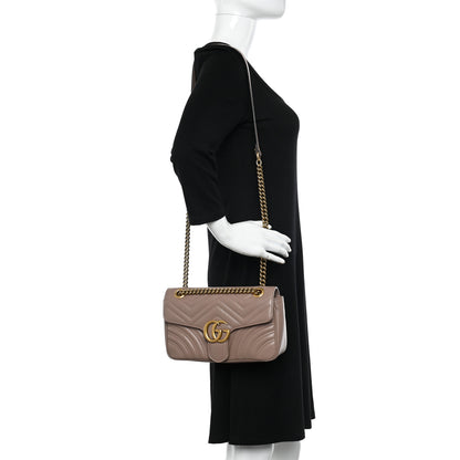 Gucci Calfskin Matelasse Small GG Marmont Shoulder Bag Porcelain Rose 2 of 10