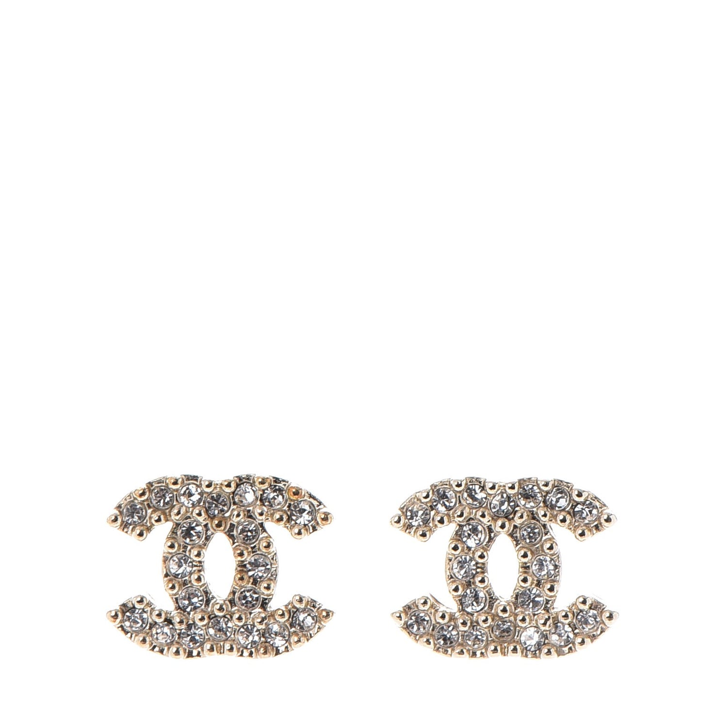 Crystal Mini CC Earrings Gold
