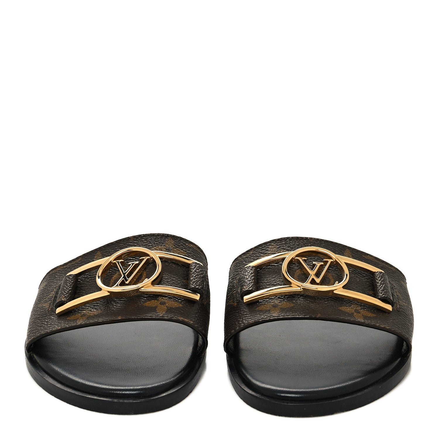 Louis Vuitton Patent Monogram Lock It Flat Mules 39 2 of 9