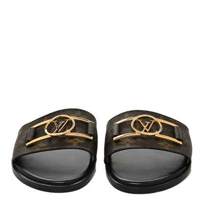 Louis Vuitton Patent Monogram Lock It Flat Mules 39 2 of 9