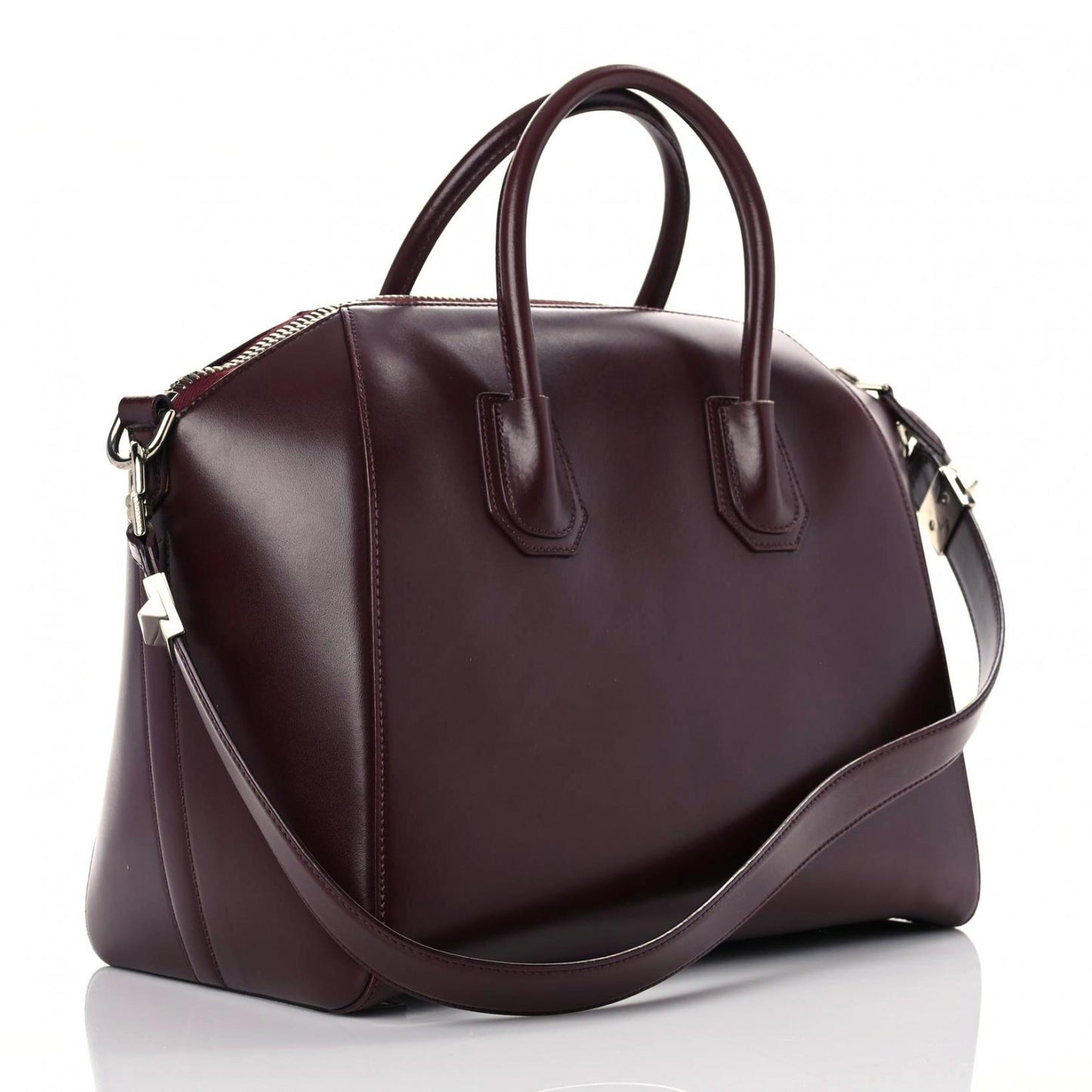 Shiny Lord Calfskin Medium Antigona Burgundy