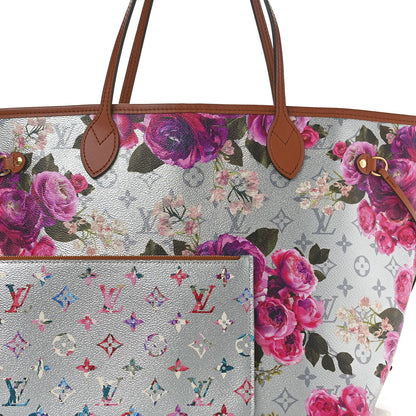 Louis Vuitton Metallic Monogram LV Garden Neverfull MM Silver 8 of 10