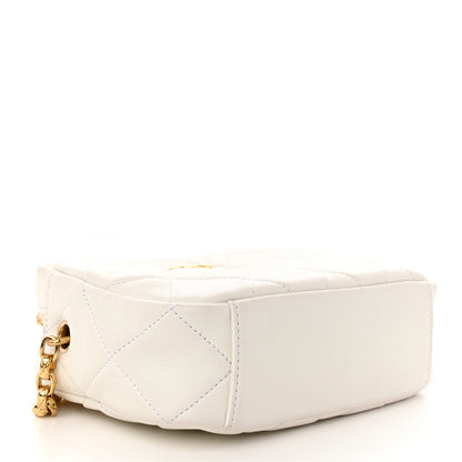Chanel Lambskin Pearl Quilted CC Mini Camera Case White 4 of 13