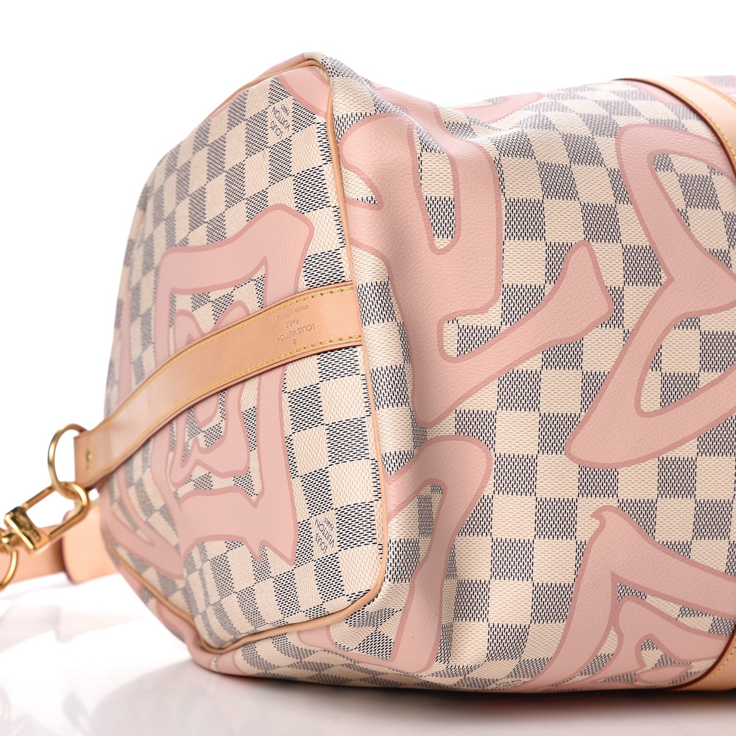 Louis Vuitton Damier Azur Tahitienne Keepall Bandouliere 50 Rose Ballerine 8 of 10