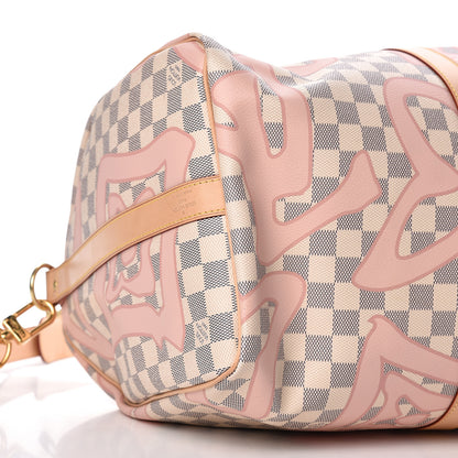 Louis Vuitton Damier Azur Tahitienne Keepall Bandouliere 50 Rose Ballerine 8 of 10