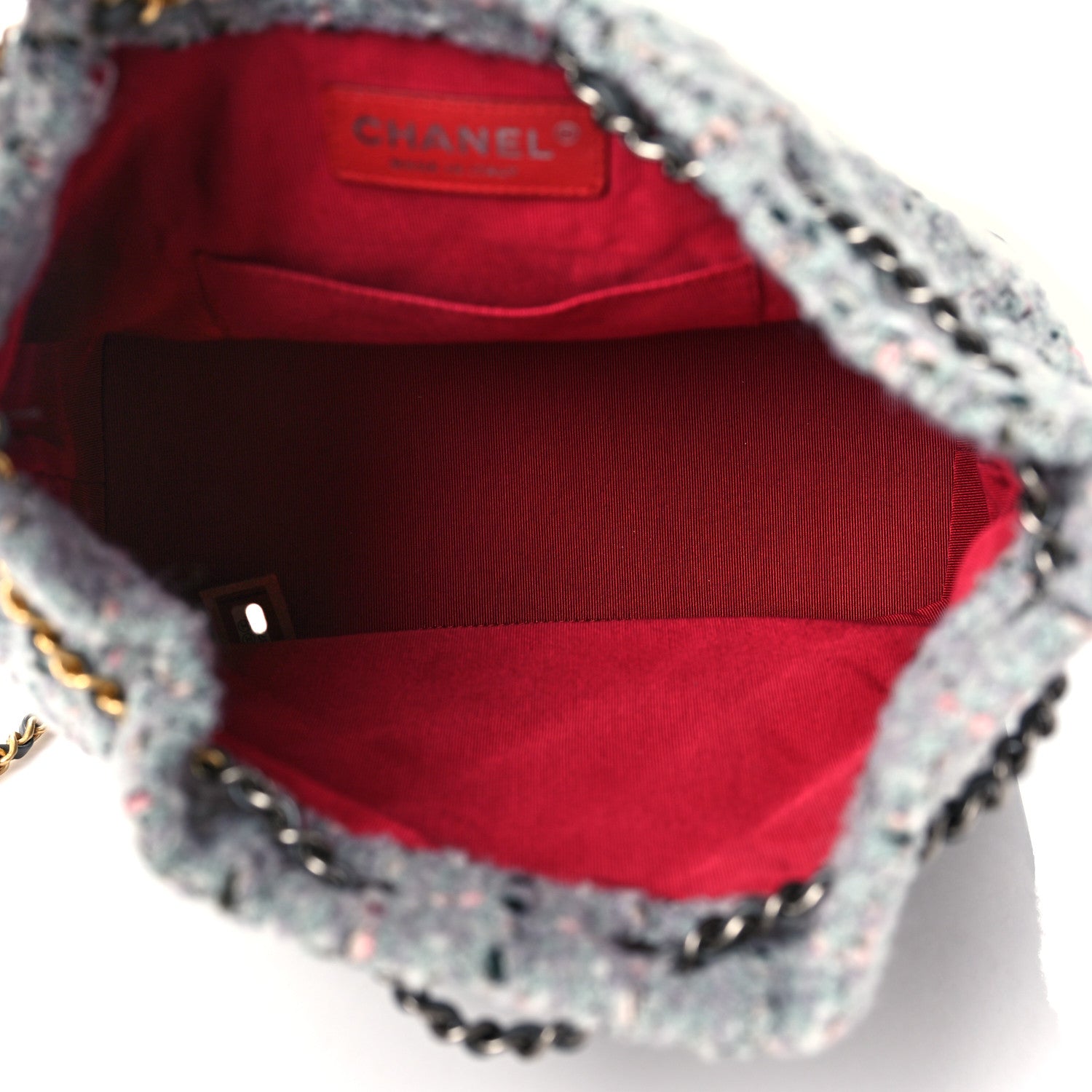 Chanel Tweed Calfskin Quilted Gabrielle Backpack Grey 5 of 9