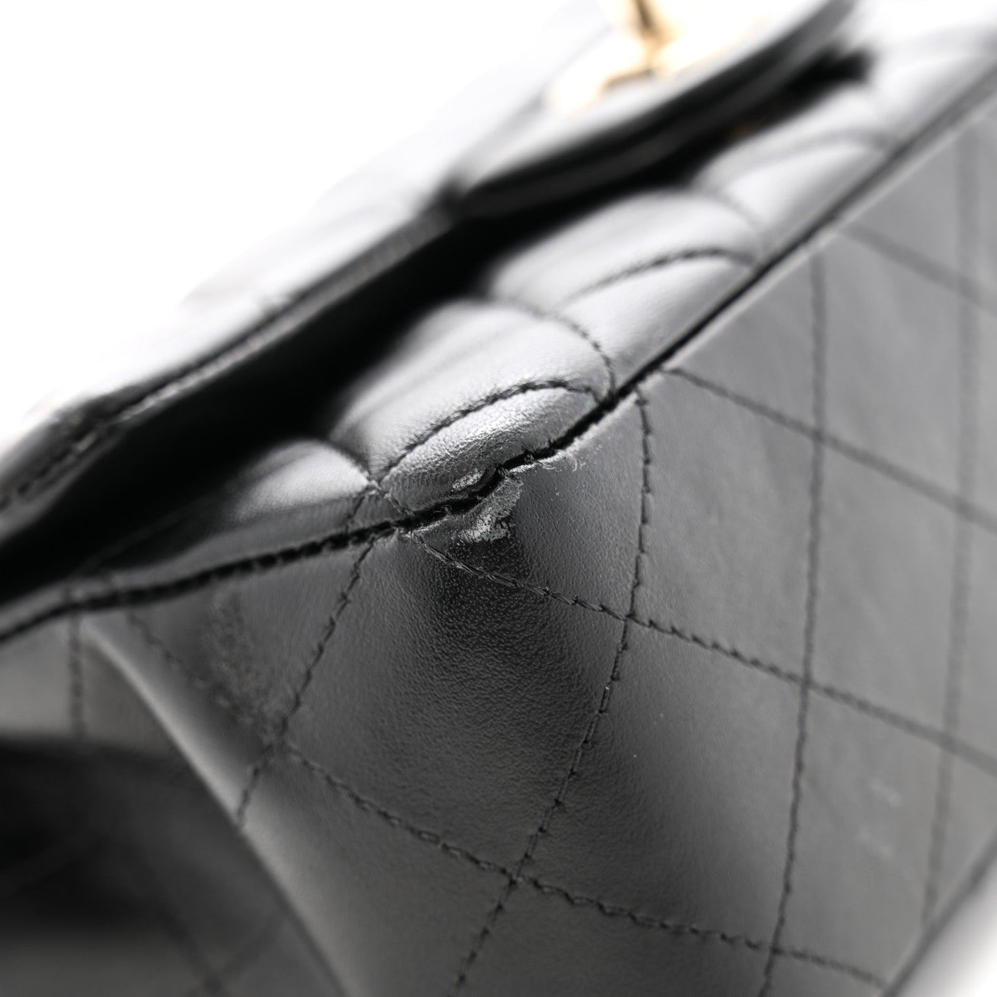 Lambskin Quilted Mini Rectangular Flap Black