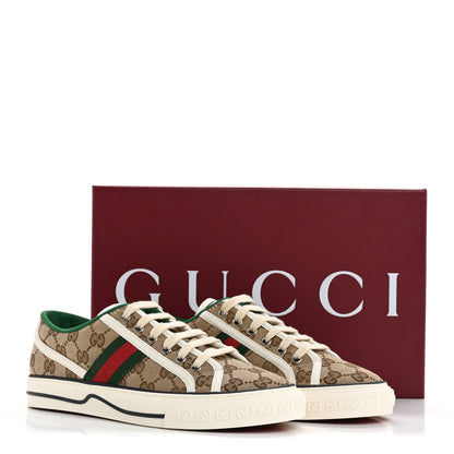 Gucci GG Monogram Web Womens 1977 Tennis Sneakers 39 Beige Ebony Mystic White 10 of 10