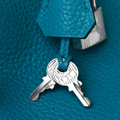 Hermes Taurillon Clemence Birkin 30 Bleu Izmir 30 of 36