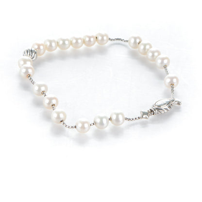 David Yurman Sterling Silver Pearl 8mm Spiritual Bead Bracelet 4 of 5